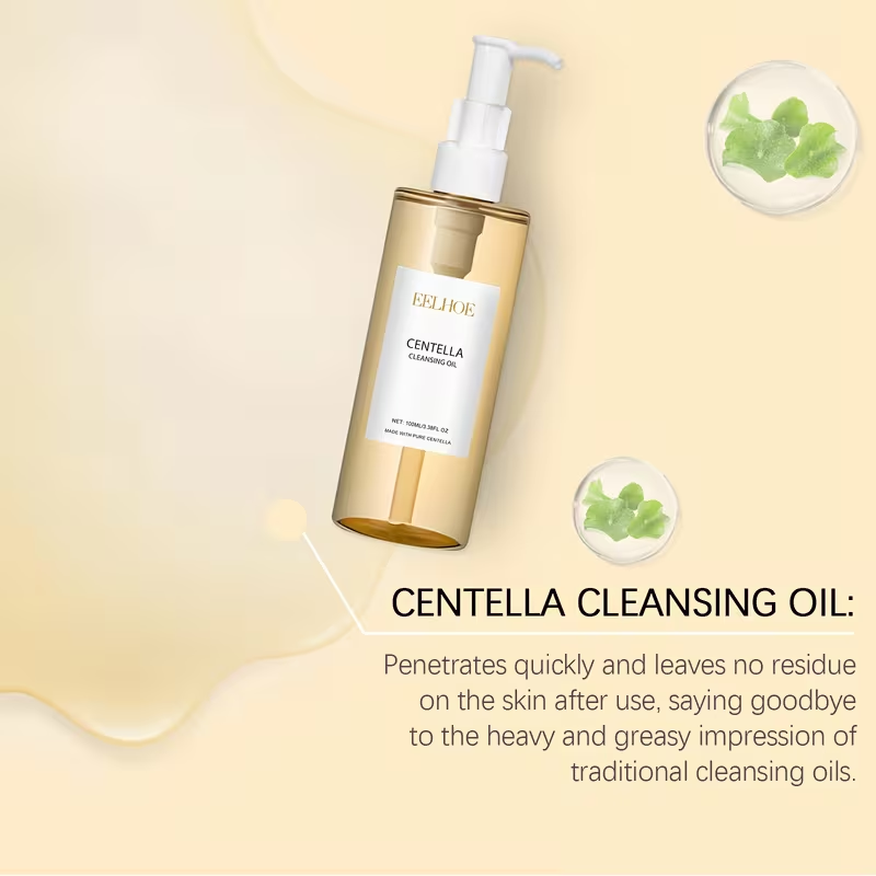 100ml Centella Asiatica Lightweight Makeup Remover Oil/Vitamin E and Centella Asiatica Extract/Refreshing and Gentle for Face and Lips/Eye and Lip Makeup Remover
