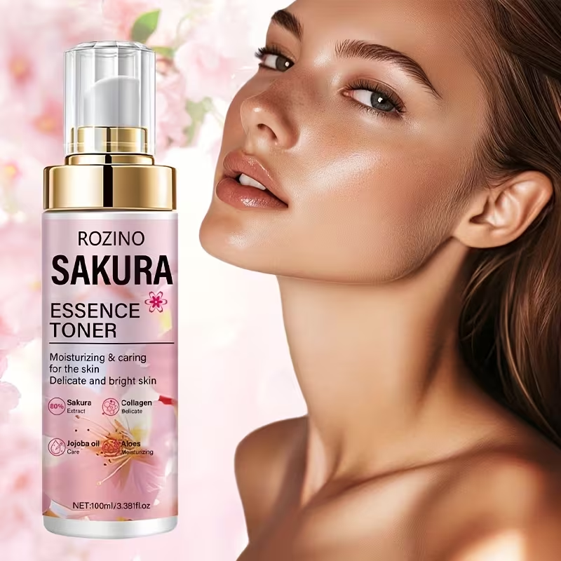 Instant Lifting & Firming Facial Toner/Natural Cherry Blossom Intensive Moisturizing & Firming Facial Essence Water 100ml/Refreshing, Easily Absorbed Texture/Quickly Penetrates Upon Spraying/Smooths Out Sagging Skin, Deeply