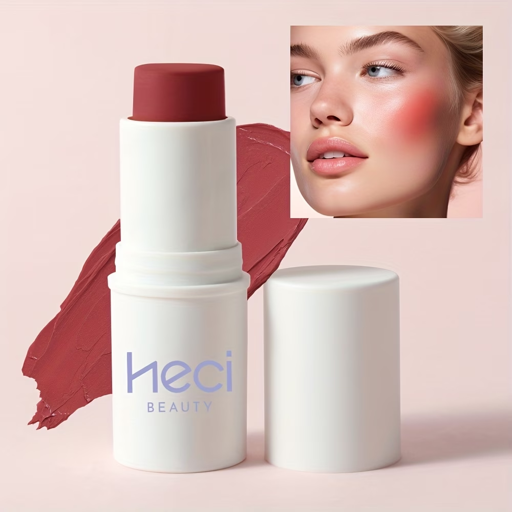 3-In-1 Cream Blush Stick, Long-Lasting Waterproof, Moisturizing, High Color Rendering, Easy to Carry, Spread/Smudge, Beginner-Friendly, Gentle/ Non-Irritating, Blush, Eyeshadow, Lipstick Multifunctional Facial Makeup, Christmas Valentine's Day Gift