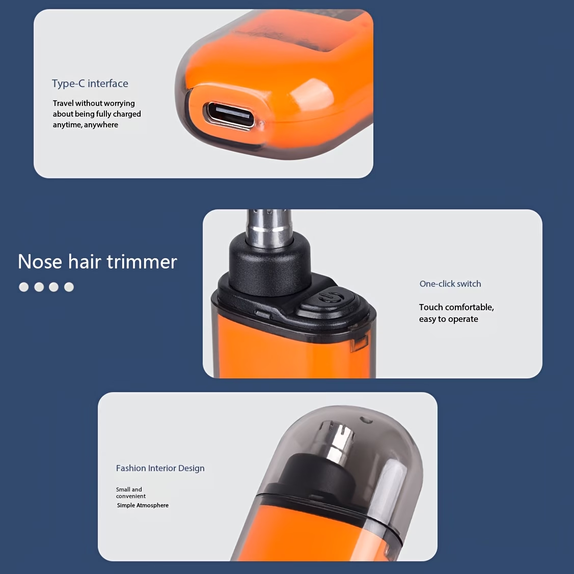 Portable mini electric nose hair trimmer-unisex, LED power display, USB rechargeable ear, nose and eyebrow trimmer, efficient blade, suitable for trimming facial eyebrows, nose and ear body hair, easy to carry and use outside, gift for men