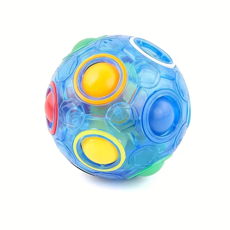 Candy-Colored Rainbow Ball, 12-Hole Press-To-Release Anti-Anxiety Novelty Stress Relief Toy, Perfect Christmas And Halloween Gift