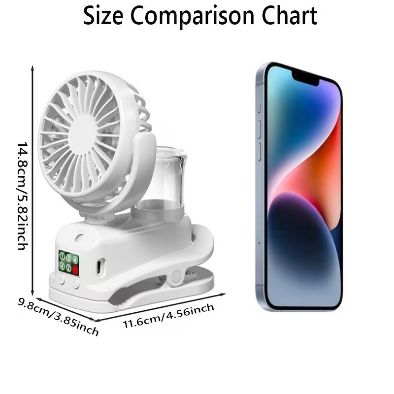 This Is a 2-In-1 Fan And Humidifier, Featuring a Portable Desktop Fan with 4 Adjustable Speeds And 2 Humidity Levels. It Operates Silently at 360 Degrees
