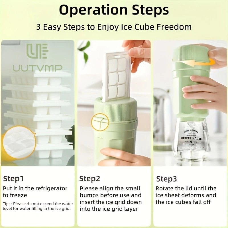 Twist Ice Maker Mold | Rotating Release Bar Tools | Food-Grade PP Material | DIY Summer Drinks, Frozen Cubes, Iced Beverages & Coffee | Ice Tray Molds, Reusable Ice Cube Trays