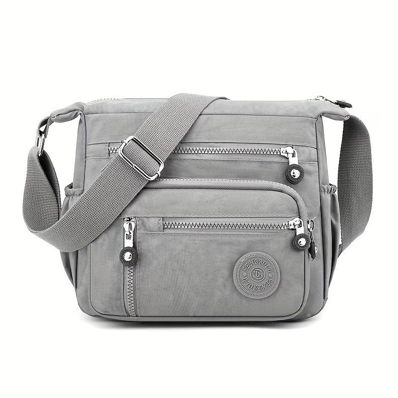 Women's Large Capacity High Quality Nylon Crossbody Bag with Adjustable Strap & Multi-Pocket - Casual Travel Handbag Suitable for Travel,, - Zipper Closure, (Available in Multiple Colors)