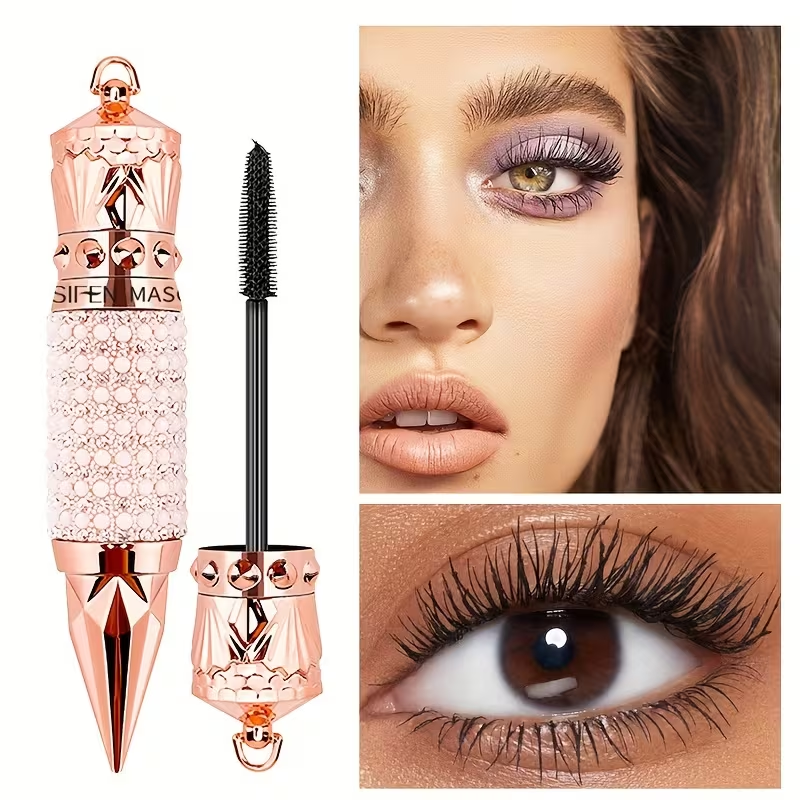 Luxe Curl & Lift Mascara: Waterproof, Smudge-Proof for Thick, Elongated Lashes – Rhinestone Edition, Black