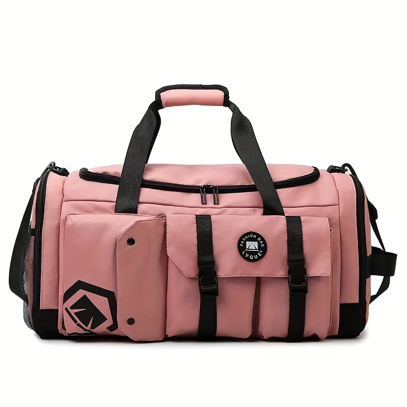 Hidden Strap Large Capacity Travel Backpack, Detachable Single Shoulder Crossbody Bag Strap, Multifunctional Sports Fitness Bag, Independent Shoe Compartment, Large Main Pocket, Front Storage Bag with Side Zipper Pockets
