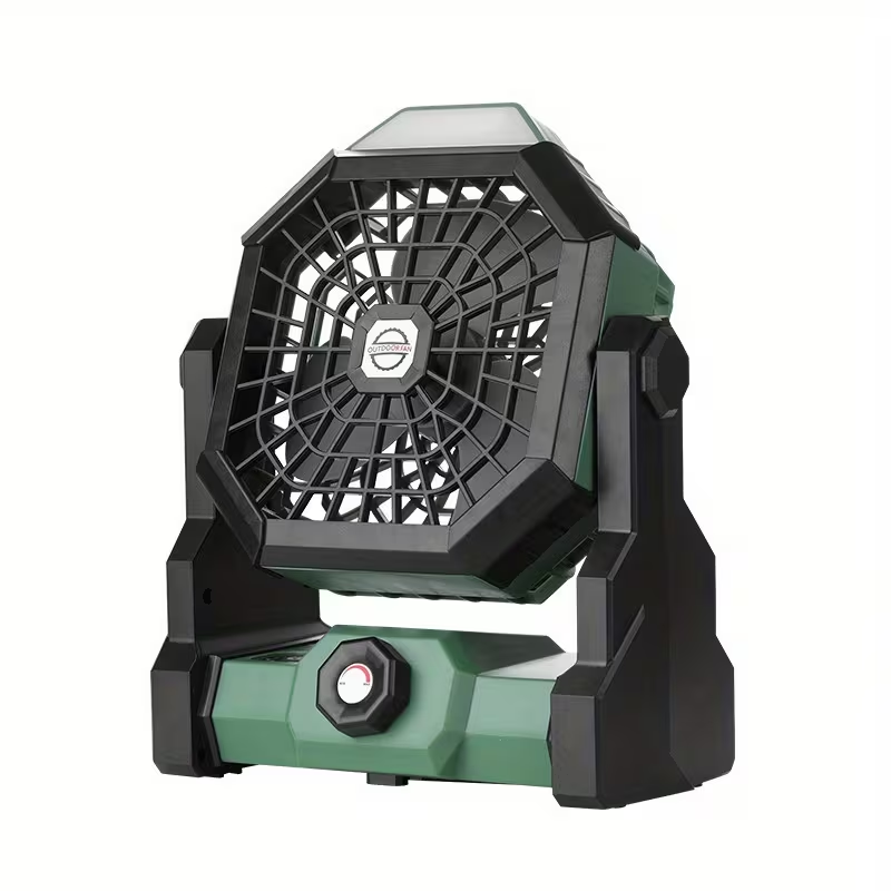 New Multifunctional Outdoor Fan with Stepless Speed Control, Portable Hanging Anywhere, LED Light for Illumination, Essential for Camping, Autumn and Winter, Holiday Outdoor Travel, USB Rechargeable, Extra Large Lithium Battery with Long Endurance