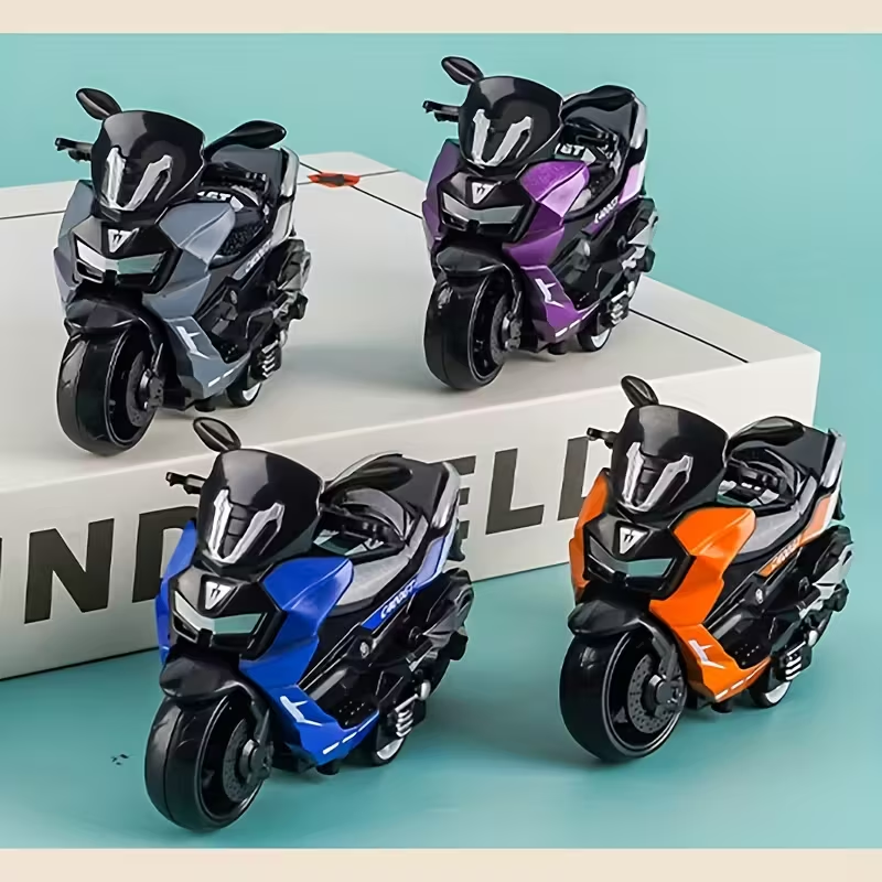1pc of Creative Pull-Back Motorcycle Toy, a Realistic Pull-Back Scooter for Children, Featuring a Movable Handlebar And a Liftable Back Seat, a Cool Scooter Model