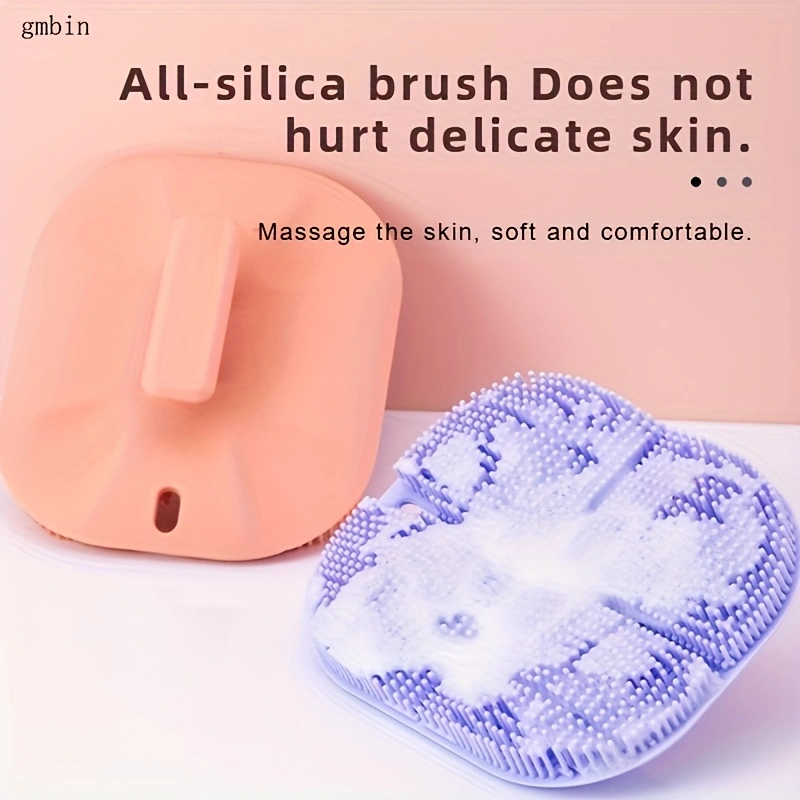 Skin massage brush. Features a handle for easy grip, and soft silicone bristles that are gentle on the skin. Practical for daily home care, easy to clean and maintain. A massage and cleaning brush.