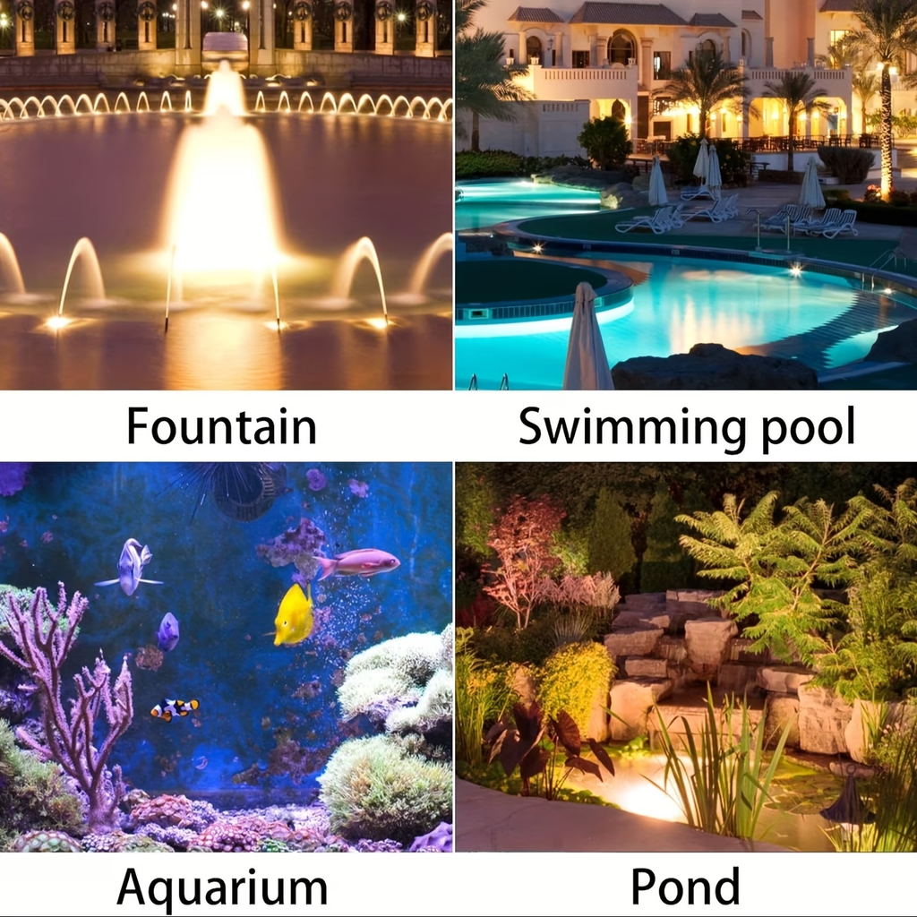 TURAOHU Solar Underwater Pond Light, IP65 Submersible Lamps Projector Light, 6LED Spotlight Fish Tank Light for Garden Pool Yard Landscape Outdoor Lighting(1pc/2pcs/3pcs)