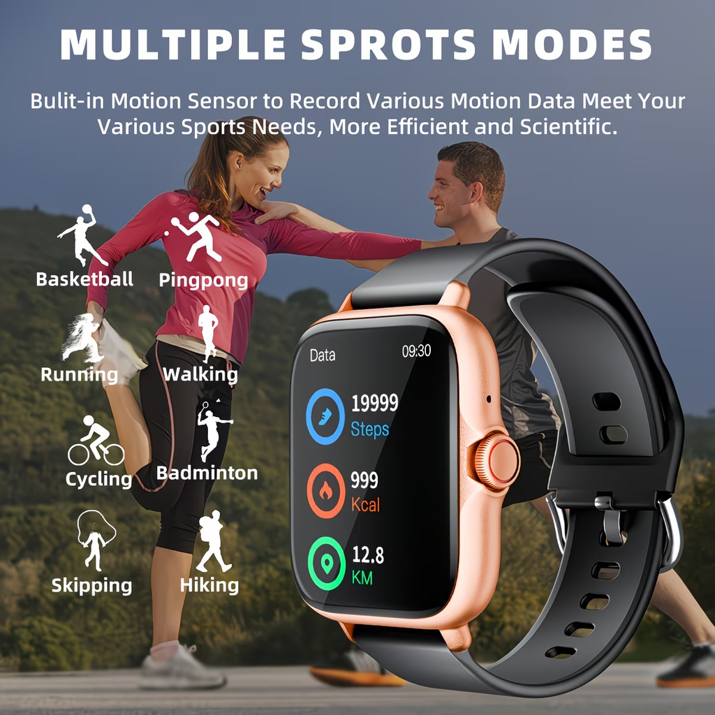 Smart Watch, 1.83'' Full Touch Screen Display with Message, Answer Make Call Smartwatch, Sports Pedometer, Information Alerts, for Iphone/Android Phones, Smartbands Fitness Watch for Women/Men Friend Gift, Birthday Gift