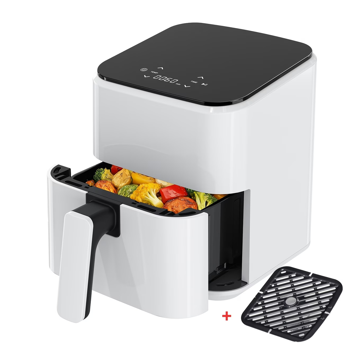 3QT 4-in-1 Multi-functional Air Fry, Roast, Reheat & Dehydrate, Nonstick Basket & Crisper Plate, Easy to Clean