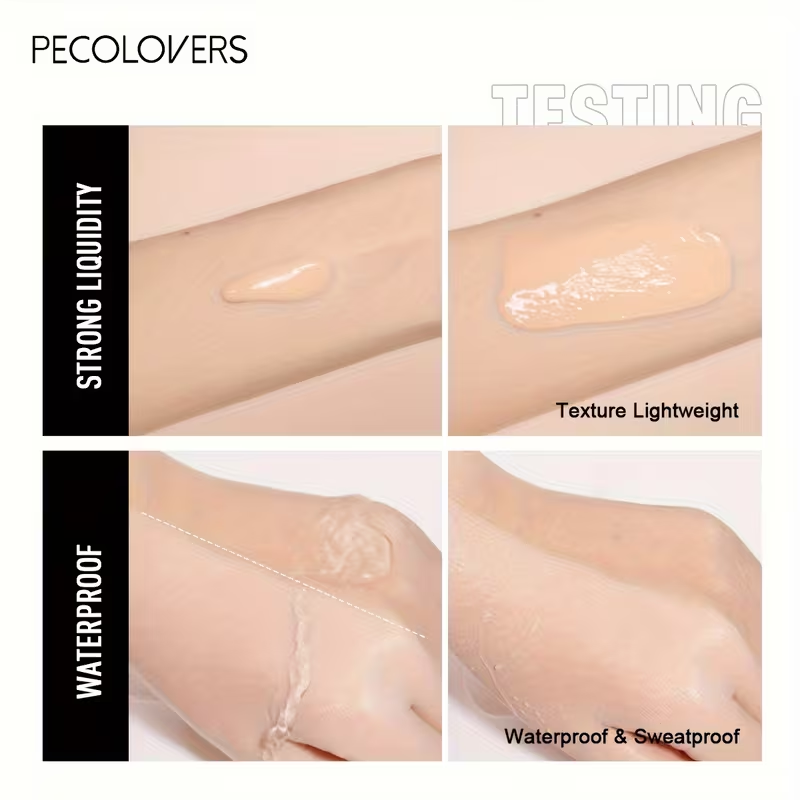 Pro Flawless Liquid Foundation - Full Coverage, Natural Matte Finish, Waterproof, Long-Lasting Concealer for Dark Circles,, Blemishes, and Imperfections - Suitable for All Skin Types and Tones