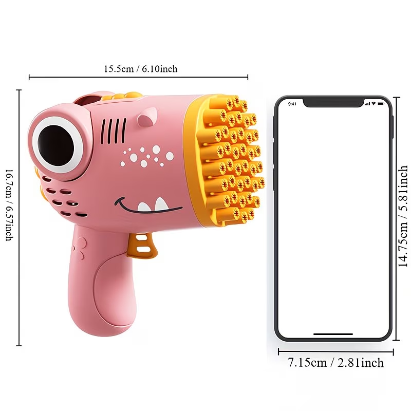 40-hole handheld dinosaur bubble machine fully automatic toy bubble gun without battery without bubble liquid outdoor wedding activity props Gatling multi-hole bubble gun Christmas toy gift