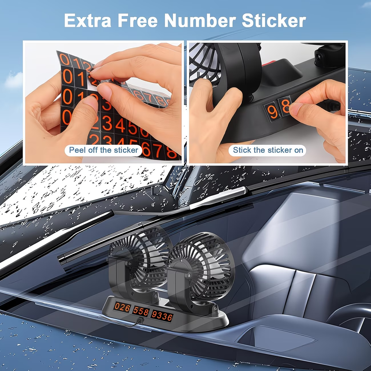 USB Fan for Cars with Dual Heads, 360° Adjustable - Ideal for Computers And Gadgets, Features 2 Speed Settings, Works with Trucks And Suvs - Compatible with Laptops
