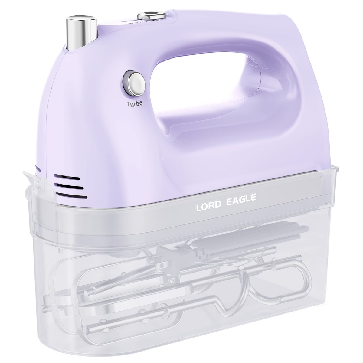 Electric Hand Mixer Complete Set with Attachment Storage Case, Includes 5 Stainless Steel Accessories, Turbo Boost & 5-Speed Settings for All Baking Needs
