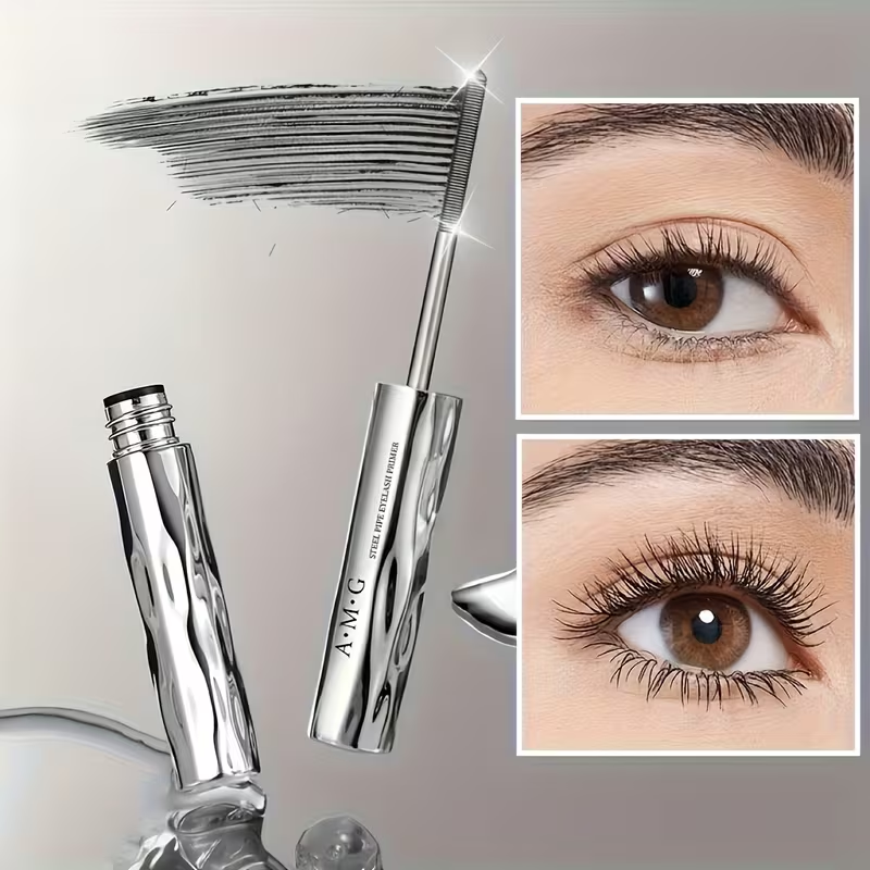 Waterproof A·M·G Mascara Volume and Length - Black Mascara That Cares for Every Lash, Making Them Defined, Long, Curled, Clump-free, Long-lasting, Waterproof, and Sweatproof. Easy to Apply, Suitable for Parties and Music Festivals. A Festive Makeup