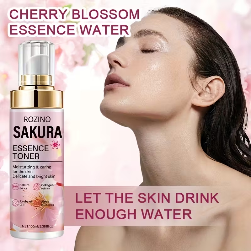 Instant Lifting & Firming Facial Toner/Natural Cherry Blossom Intensive Moisturizing & Firming Facial Essence Water 100ml/Refreshing, Easily Absorbed Texture/Quickly Penetrates Upon Spraying/Smooths Out Sagging Skin, Deeply