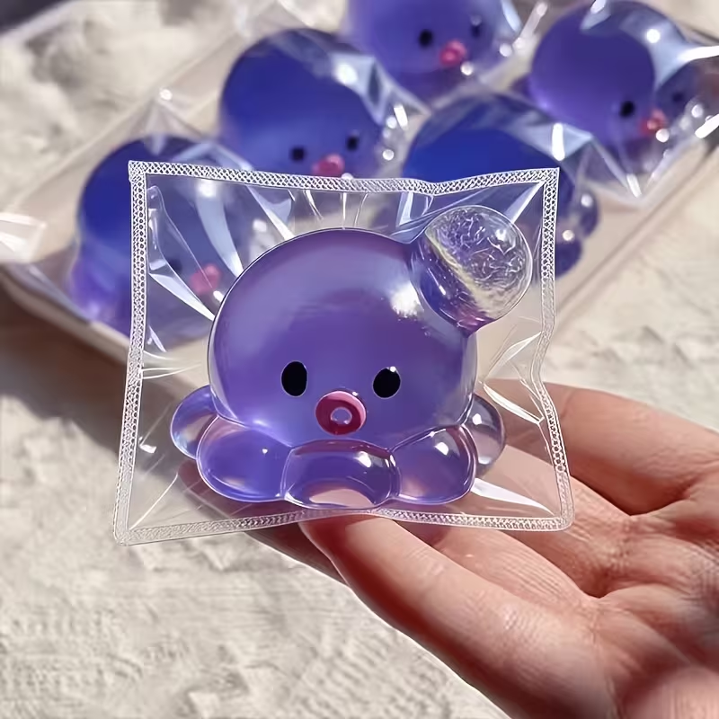 Self-Made Bubble-Making Octopus-Shaped Toy with Squeezing, Pressing And Inflating Functions. Slow Rebounding Bubble-Making Fun. an Interesting Gift for Parties, Birthdays, Halloween Or Christmas (Random Colors)