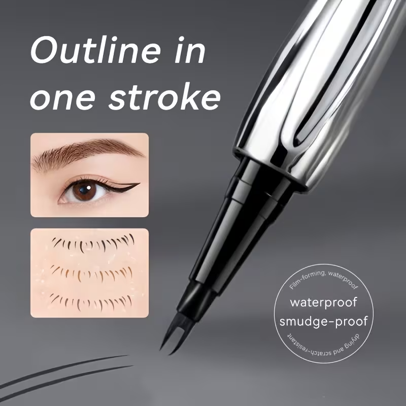 Dual-ended Precision Eyebrow Pencil, Two Functions in One, Quick Shaping, Fine and Natural, Waterproof and Sweat-resistant, Even Ink Flow, Suitable for Beginners, Precise and Smooth, Easy to Carry, Birthday Gift, Halloween, Music Festival