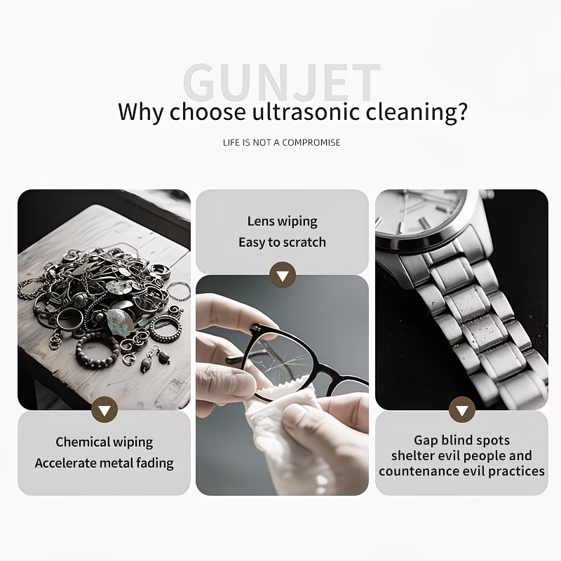 Comprehensive Cleaning, Multi-Functional Portable Rechargeable Usb-Powered High-Frequency Vibration Cleaner – Easy to Use for Home Use on Jewelry, Glasses, Watches, Etc