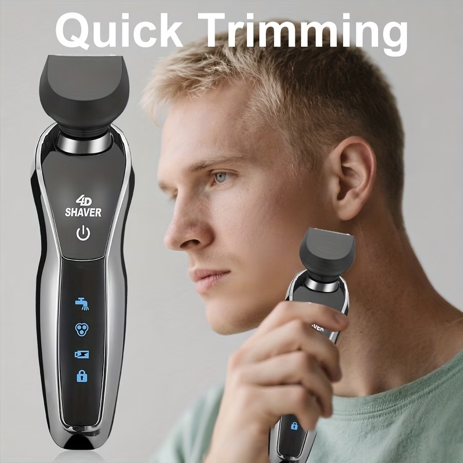 3-In-1 Electric Shaver, Rotary Shaver, Sideburns Trimmer, Nose Hair Trimmer; USB Charging, 3D Floating Shaving, Clean Shaving, Men'S Holiday Gift