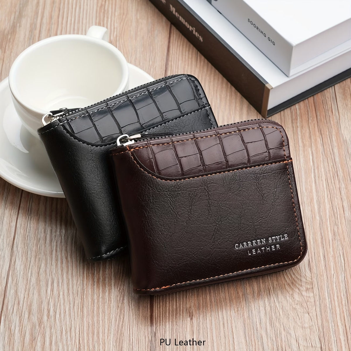 New Men's Wallet Fashion Multi-functional Spliced Zipper Coin Purse for Young Students Versatile Large Capacity Card Holder