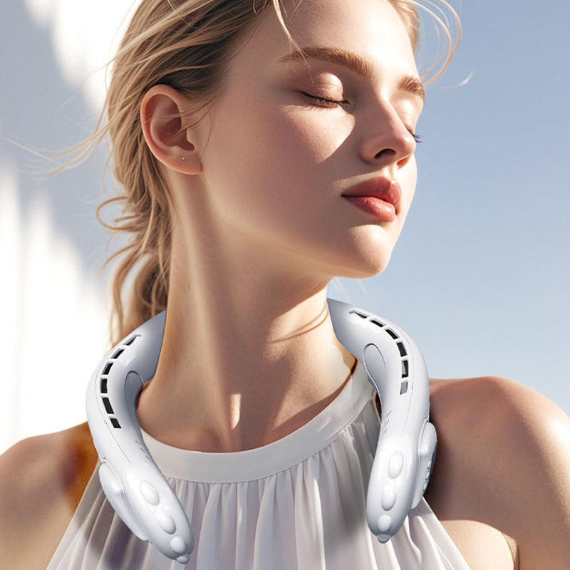 New neck fan, Bluetooth headphones, bladeless neck fan, USB rechargeable, 2-in-1 headphone and fan