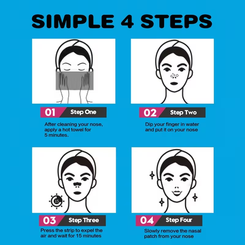 Blackhead and Pimple Nose Strips with Bamboo Charcoal, Deep Cleansing Nose Mask, 10 Sheets