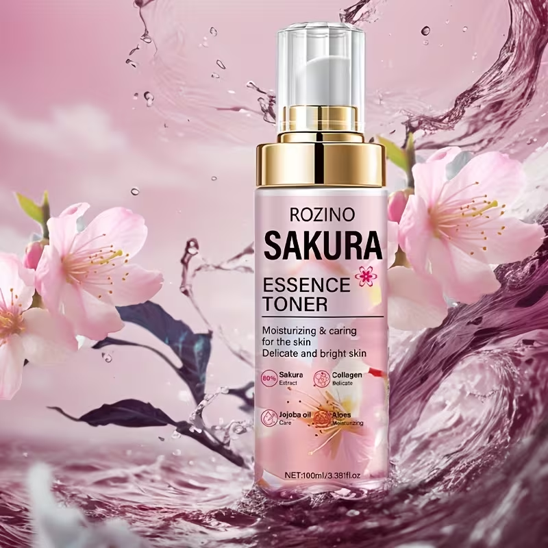 Instant Lifting & Firming Facial Toner/Natural Cherry Blossom Intensive Moisturizing & Firming Facial Essence Water 100ml/Refreshing, Easily Absorbed Texture/Quickly Penetrates Upon Spraying/Smooths Out Sagging Skin, Deeply