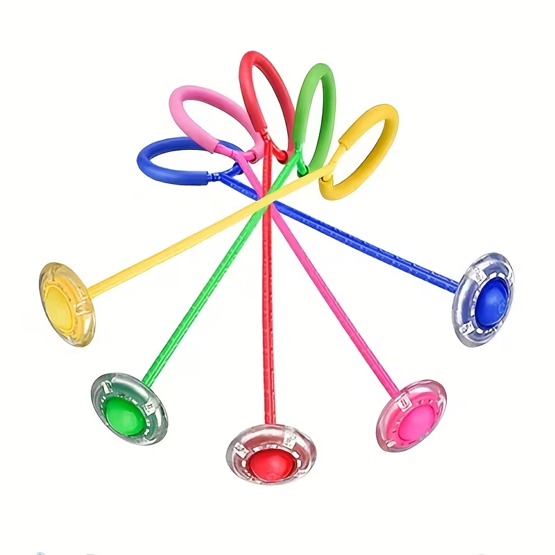 [Light-Up Jump Rope] 1pc Triboluminescence Flash Jump Rope Ball - Pink PVC Skipping Toy with Bright Light-Up Wheels for Fitness, Exercise & Fun Outdoor Games, Sports Training Gear | Colorful Toy Design | Dynamic Play Item