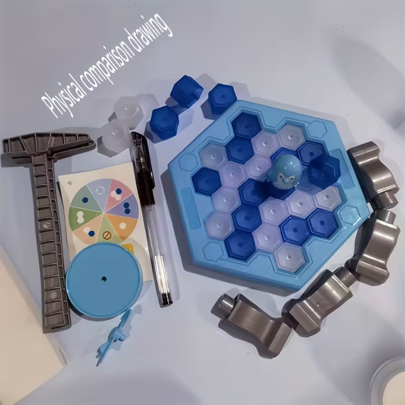 A 55pcs Penguin Ice Breaker Trap Puzzle Game, a 2-4 Player Family Board Game, STEM Toy for Kids, Logic Thinking Training, Multiplayer Interactive Parent-Child Strategy Game, Birthday Gift for Boys and Girls Ages 3+
