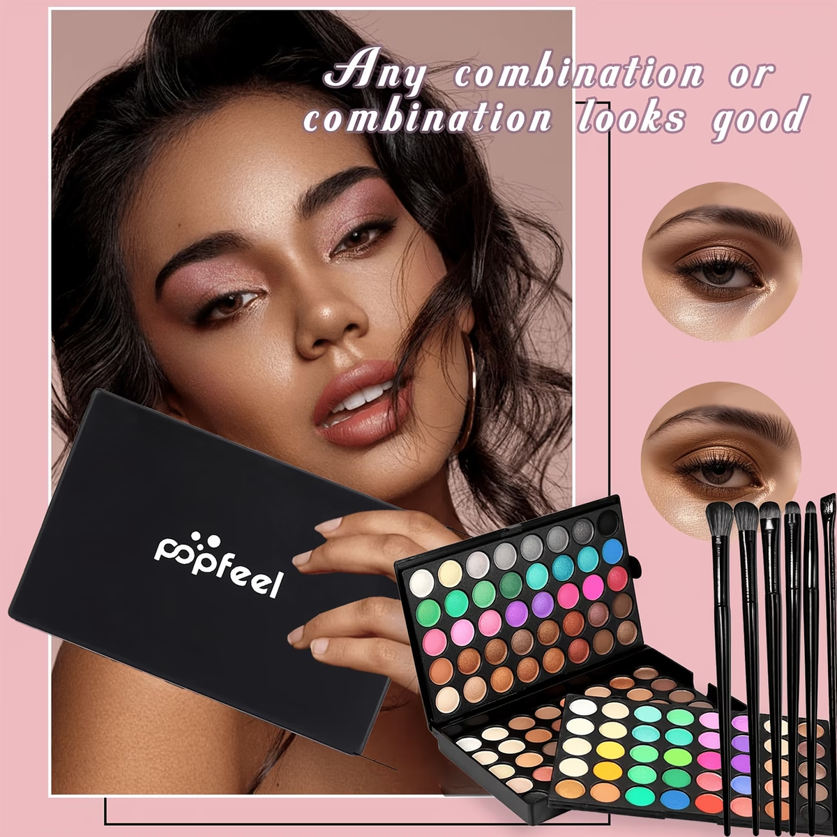 120-Color Eyeshadow Palette with 6 Makeup Brushes, Multi-Color Eyeshadow Palette for Stage Makeup, Cosplay, Shimmer and Matte Multi-Color Eyeshadow