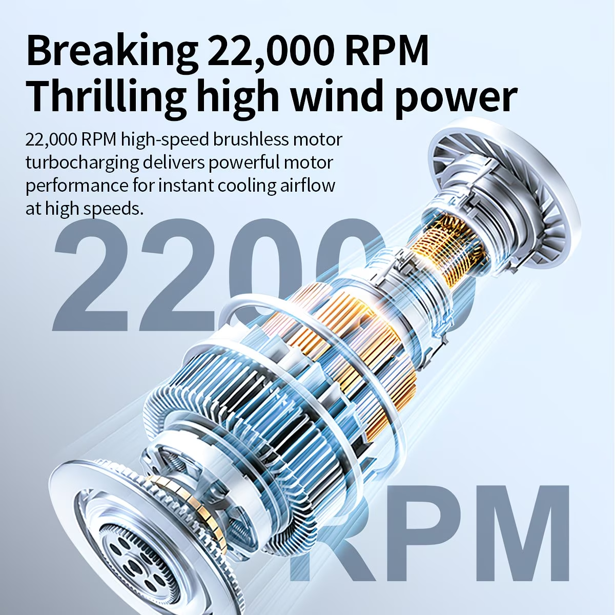 Ultra-Quiet Mini Fan, Low Noise Operation, Ultra-Long Life, Mini Size, Pocket-Sized, Portable, Suitable for Dormitories, Classrooms, Libraries, Mini Compressible Fan, Lightweight Design, 22000 RPM High-Speed Airflow