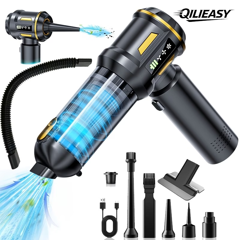 2026 NEW 20000Pa Powerful Handheld Vacuum Cleaner Battery, 4in 1 Lightweight Vacuum Blower & Vacuum Cleaner, LED Display, USB Rechargeable Mini Vacuum Cleaner for Car, Home & Pet Hair Cleaning, Equipped with Cleaning Hoses