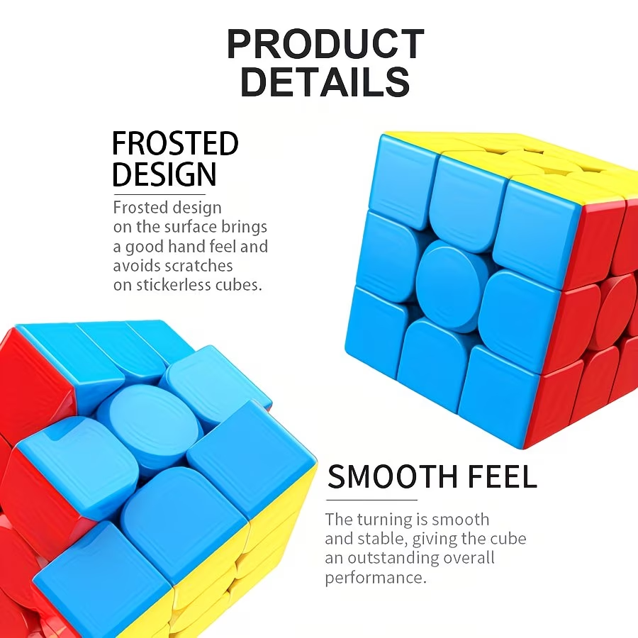 Smooth Speeding Third-Order Building Block Beginner 2X2X2 3X3X3 4X4X4 5X5X5 Solid Color Educational Toy Third-Order Second-Order Christmas Thanksgiving Gift