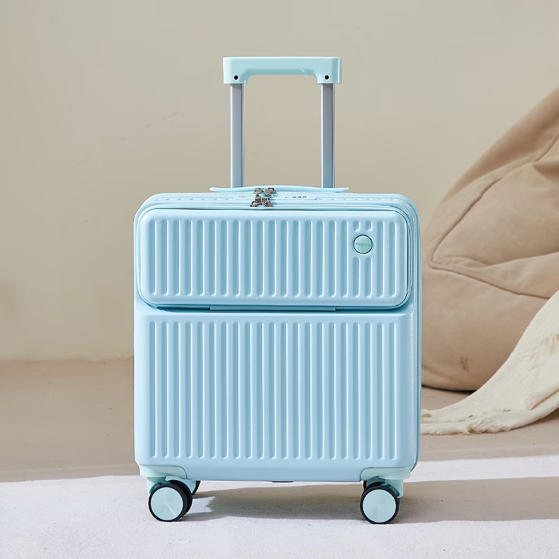 Front-Opening Convenient Small Carry-On Suitcase 20Inch Luggage Rolling Case Multi-Functional Travel Case Lightweight Password Case Small Size