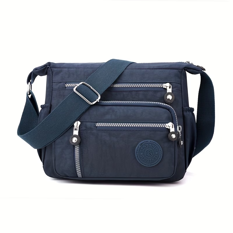 Women's Large Capacity High Quality Nylon Crossbody Bag with Adjustable Strap & Multi-Pocket - Casual Travel Handbag Suitable for Travel,, - Zipper Closure, (Available in Multiple Colors)