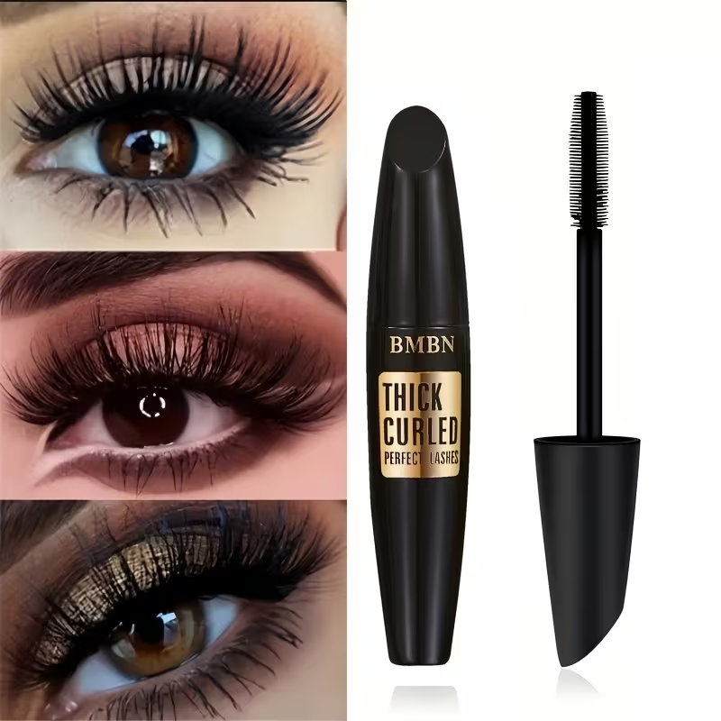 4D Waterproof Mascara for Volume, Provides Long-Lasting Curl And Length to Lashes, Deep Black Color, No Clumps for Striking Eyes