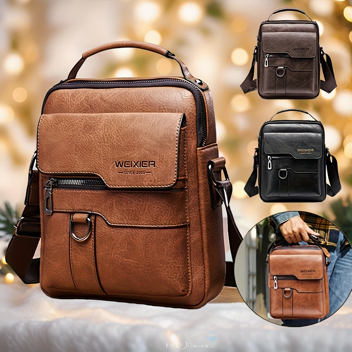Fashionable High-End Vintage Shoulder Bag, Vertical Business Versatile Casual Crossbody Commuter Messenger Bag