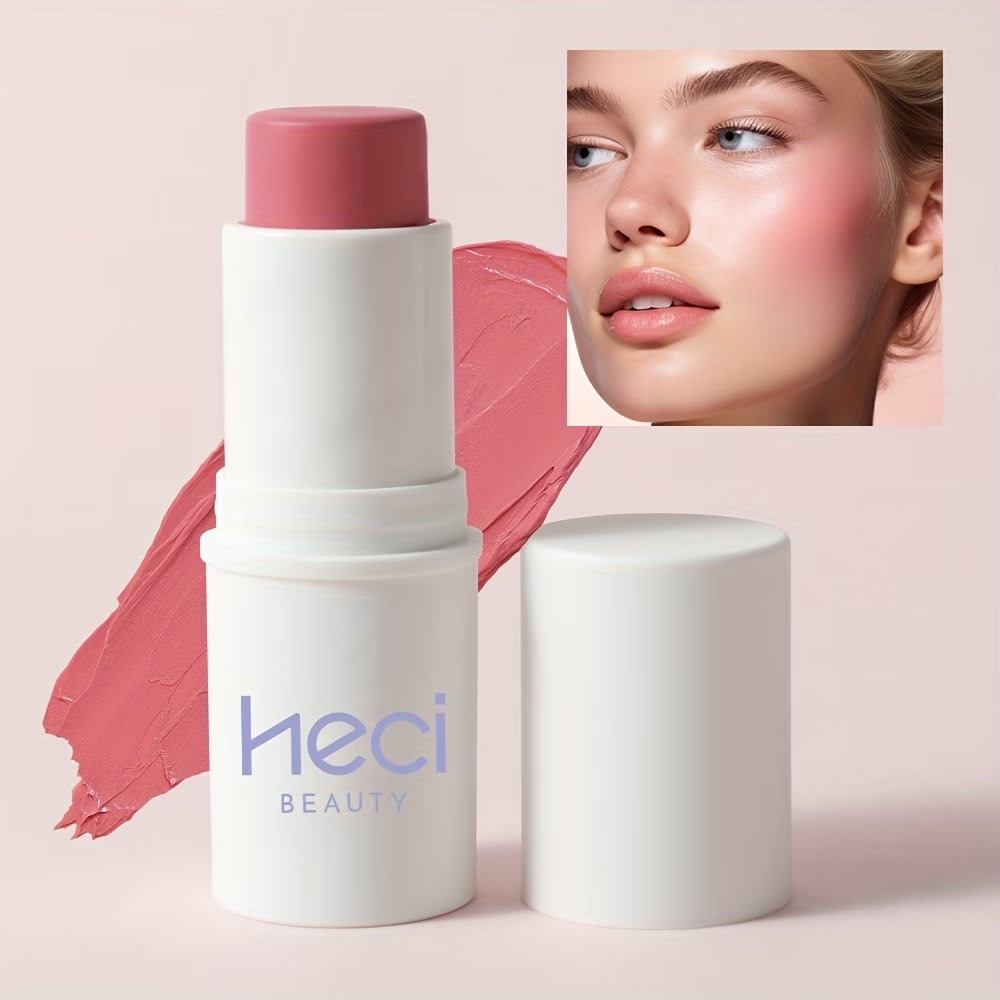 3-In-1 Cream Blush Stick, Long-Lasting Waterproof, Moisturizing, High Color Rendering, Easy to Carry, Spread/Smudge, Beginner-Friendly, Gentle/ Non-Irritating, Blush, Eyeshadow, Lipstick Multifunctional Facial Makeup, Christmas Valentine's Day Gift