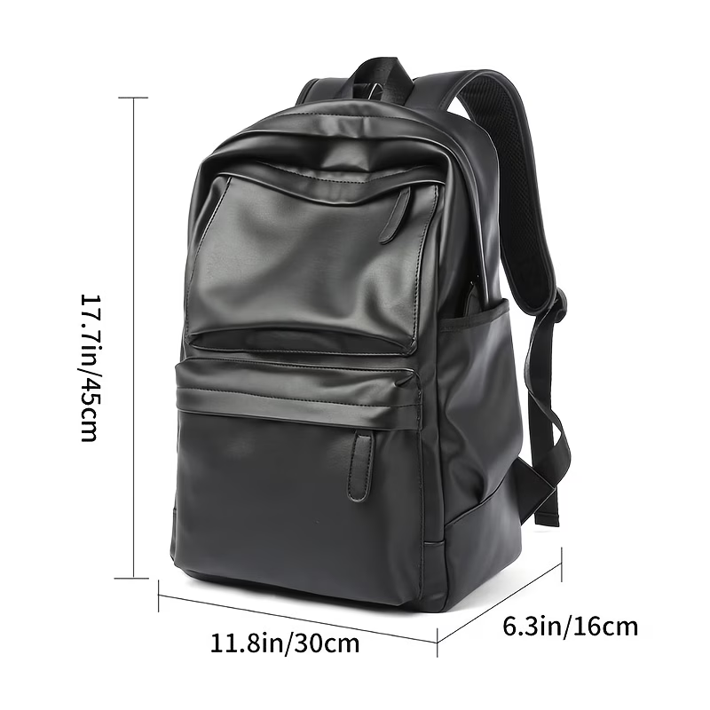 Men Backpack Pu Fashion Travel Bag Casual 15.6 inch laptop backpack