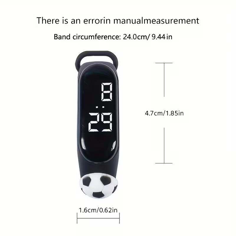 Back to School Electronic Watch for Children, Sports Wristband for Primary And Middle School Students, LED Display, Featuring a Football Pattern for Boys And Girls (ZQM3)