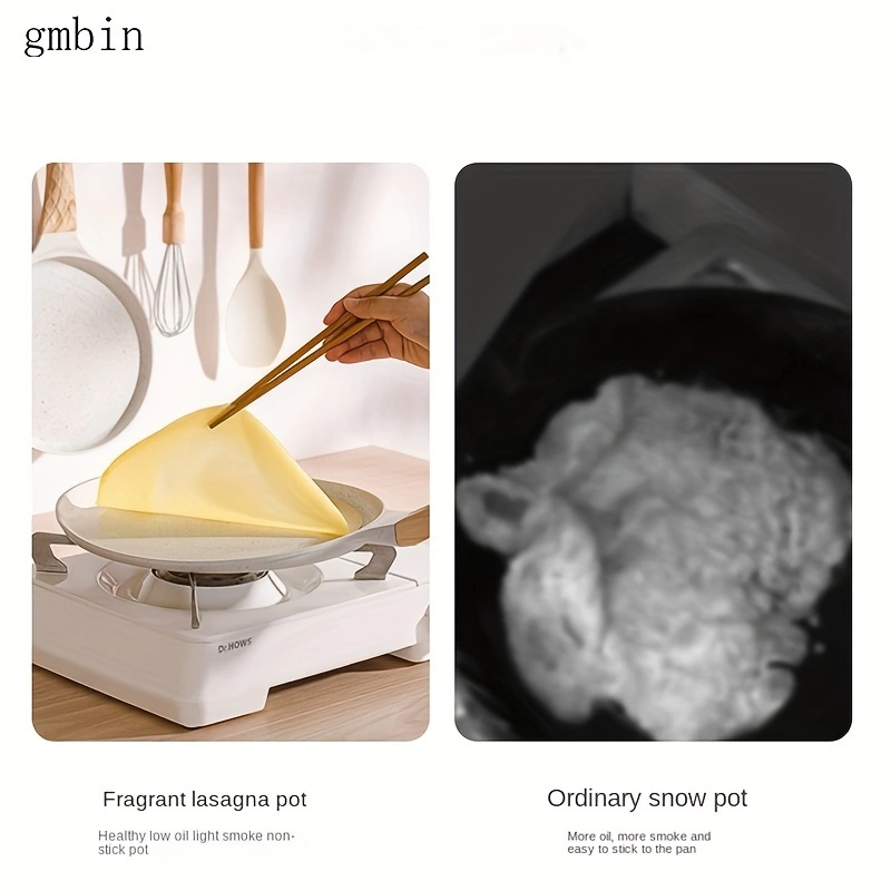 Non-stick crepe frying pan, suitable for crepes, tortillas, and risotto - induction cooker compatible. Features a non-stick coating on the bottom for even heat distribution and easy cleaning.