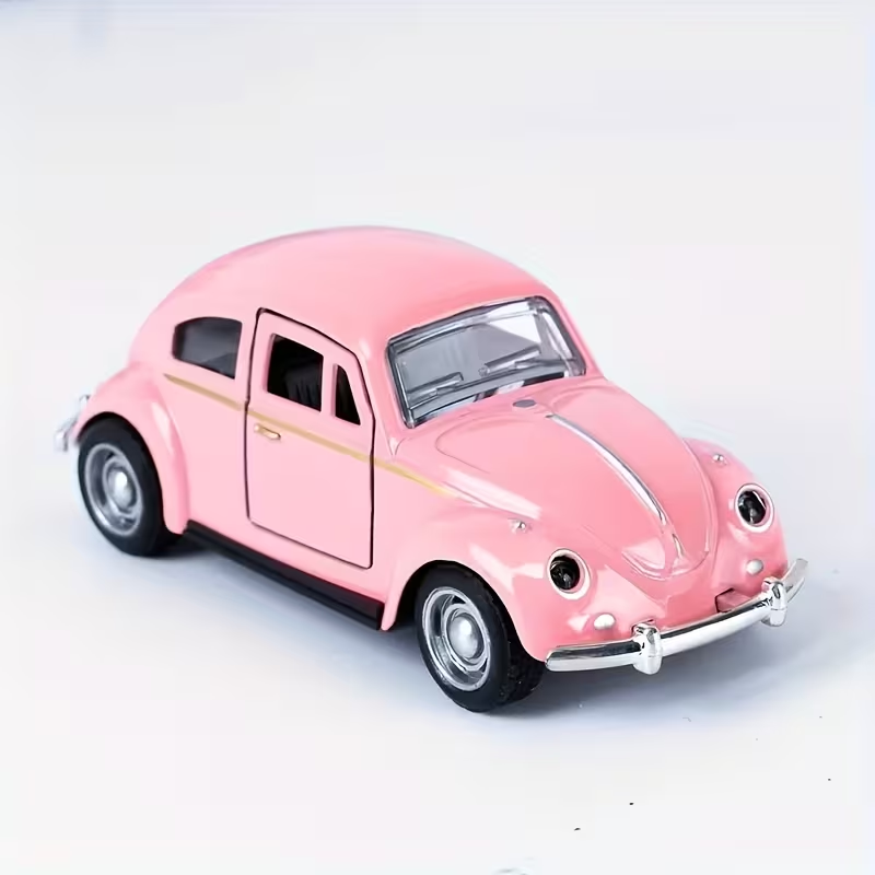 1:38 Scale Die-Cast Metal Car Model - Classic Retro Red, Openable Doors & Windows, Collectible Toy Car with Visible Interior, Perfect, Birthday