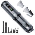 100W Handheld Vacuum Cleaner with Powerful Suction | Upgraded Brushless Motor, Rechargeable Lithium Battery, Suitable for Car, Home, and Office Use, Comes with Cleaning Hose