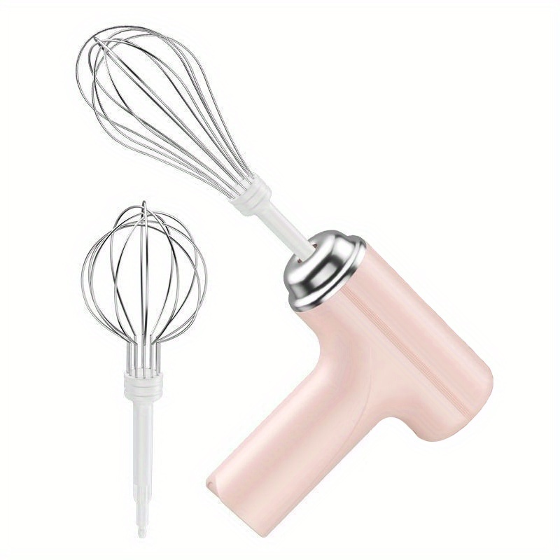 Electric handheld mini mixer with 2 detachable beaters and 3 speed modes.