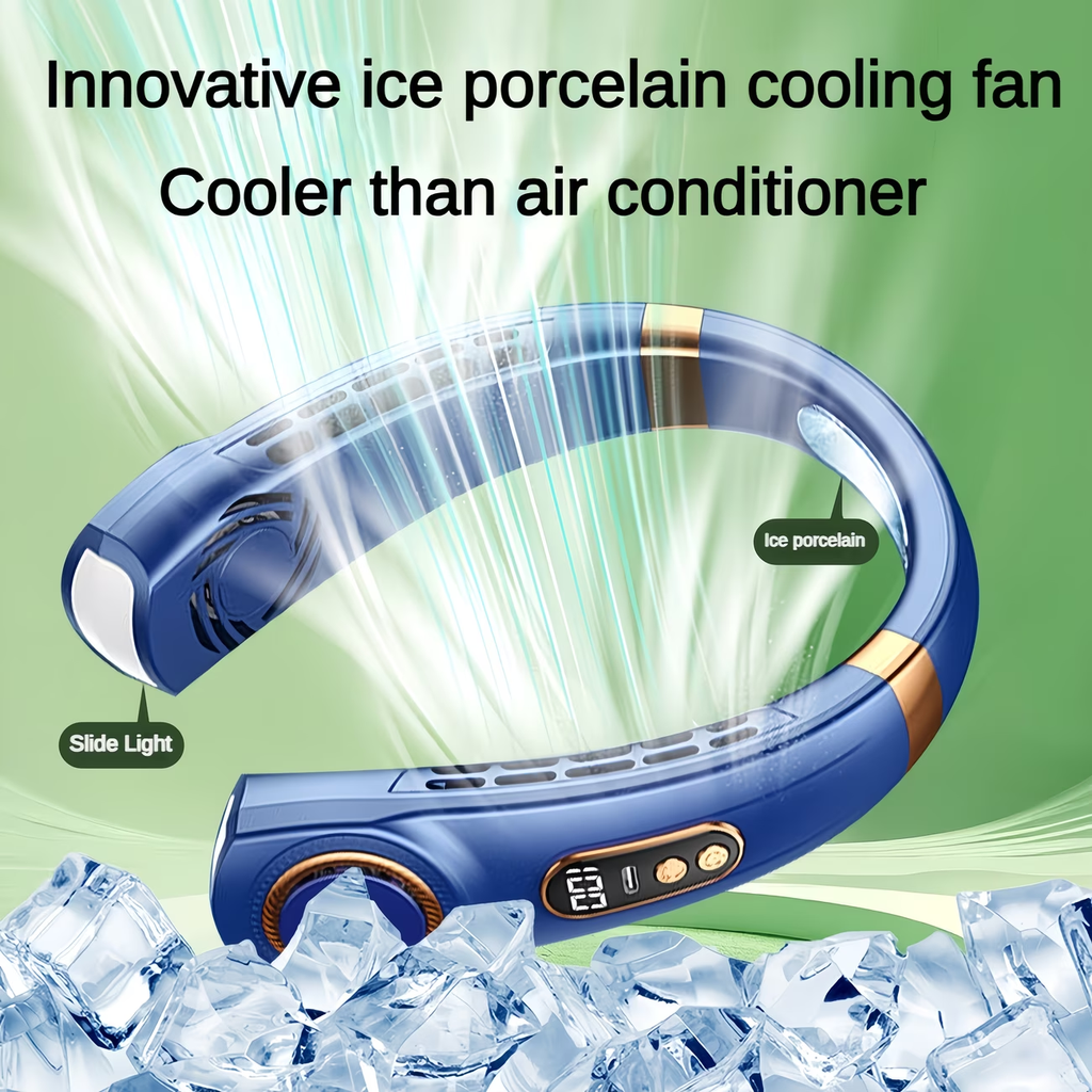 1pc Portable Wearable Neck Fan - Personal Fans for Outdoor And Indoor Use, Hands-Free, Leafless, Rechargeable, Headphone Design, USB Charging Device with Long-Lasting Battery Life And Adjustable Speed