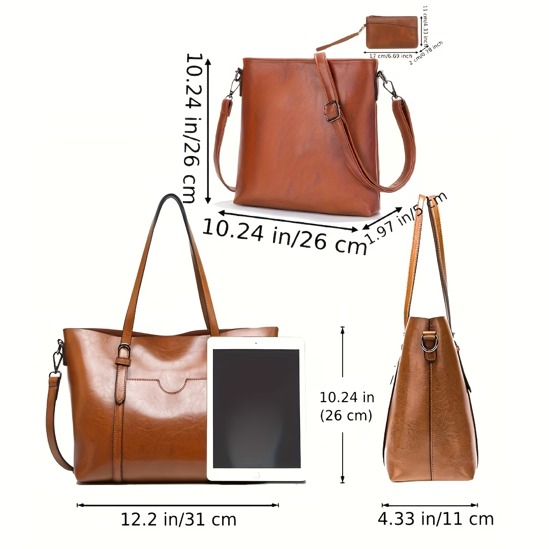 Classic Vintage Faux Leather Handbag for Women with Multiple Pockets, Suitable for Work, Travel, And Leisure, Perfect As a Birthday Gift for Mothers