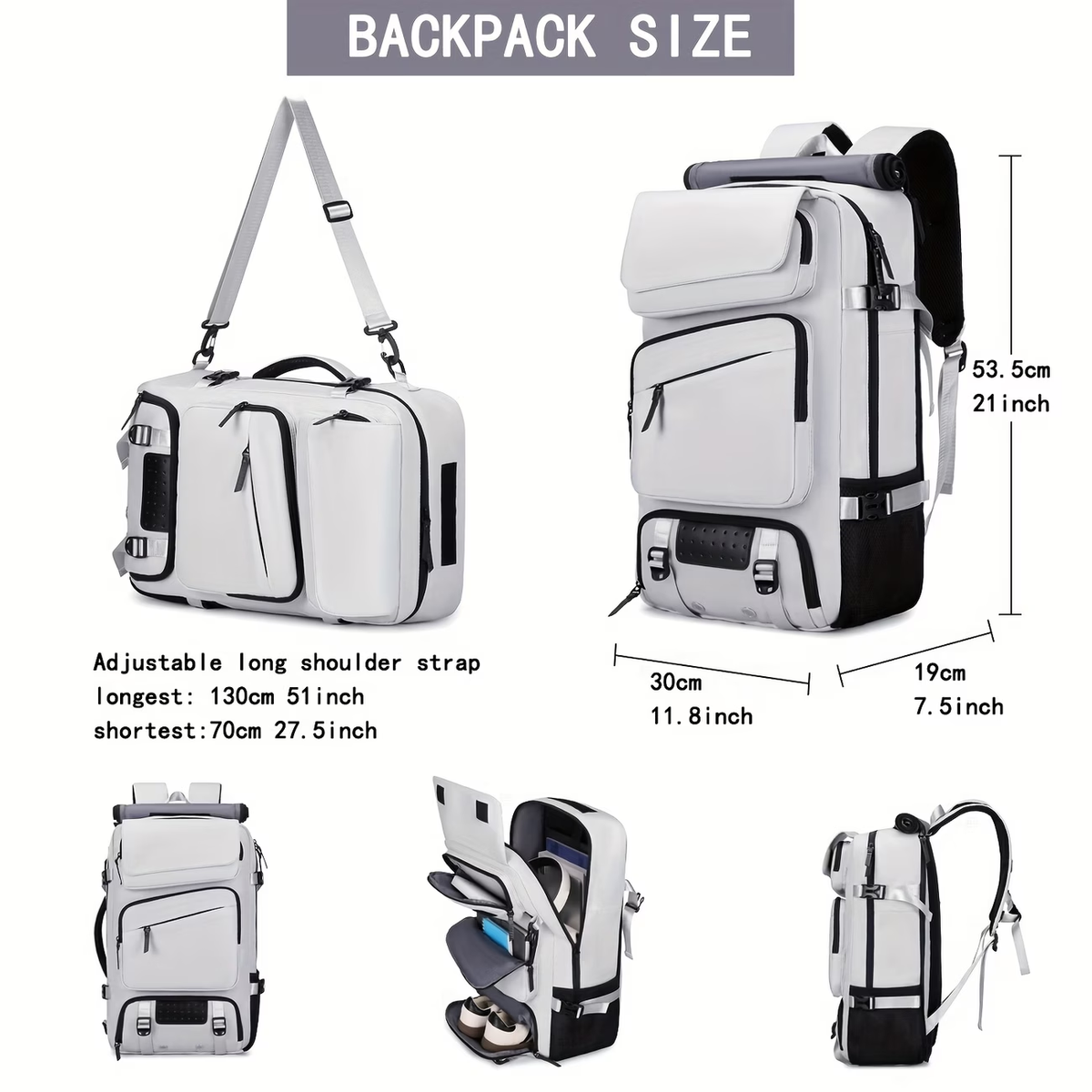Large Capacity Carry-On Bag with Shoe Compartment, Airline Approved 17.3-Inch Laptop Backpack, Business Gym Weekend Pack, Single Shoulder or Double Shoulder, Travel Backpack for Men, Backpack for Men, Backpack for Women, Travel Backpack for Women